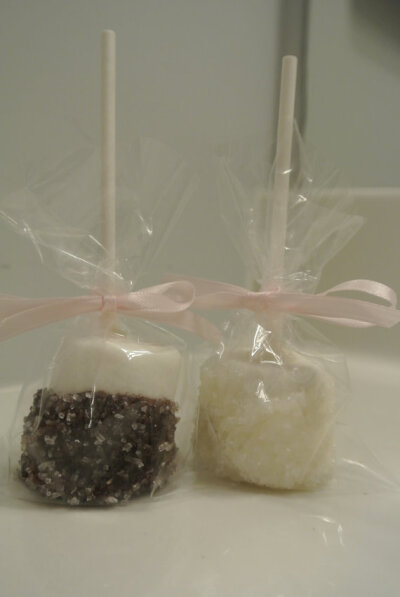 Candy Covered Marshmallow Bride and Groom