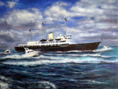 《HMY Britannia》draft 61x46cm acrylic on wood, 2011