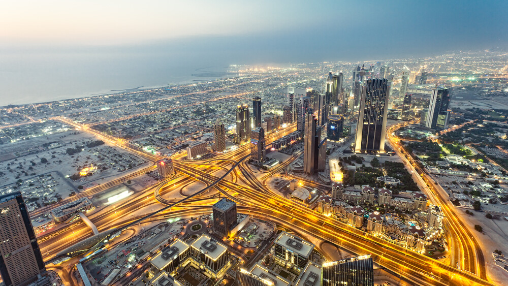  Dubai By mediapohl October 15th, 2012 The view from from the Burj Khalifa, Dubai, United Arab Emirates. Adobe Lightroom, Adobe Photoshop. Canon EOS 5D Mark II, Canon EF 17-40mm f/4.0L USM. <br />Map: 25.1970, 55.2736