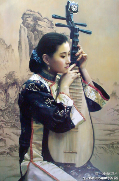 陈逸飞 油画《琵琶女》