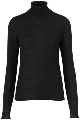 Knitted Merino Wool Roll Neck Top