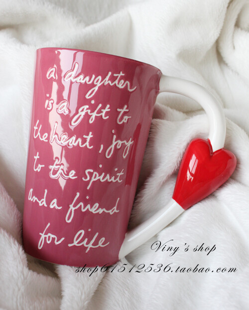 简约英文印字陶瓷马克杯