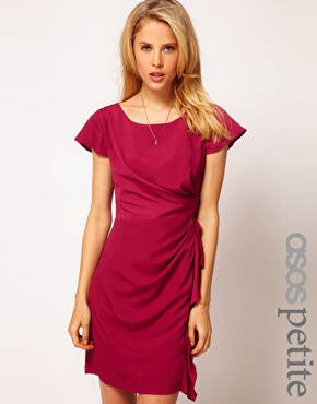 Image 1 of ASOS PETITE Exclusive Tulip Dress With Drape Side