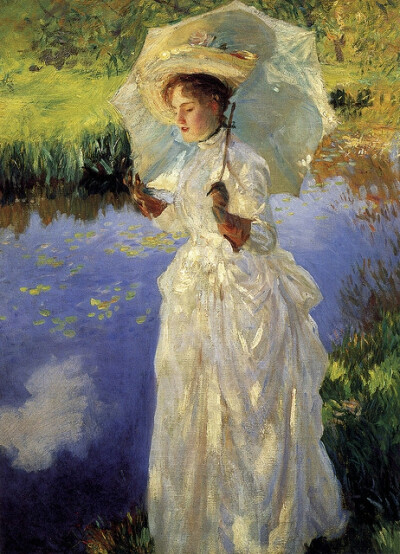 《晨》（Morning Walk., 1888）。画家的妹妹维尔莉特
