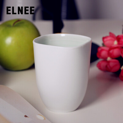 ELNEE 觉器景德镇原创全手工陶瓷磨砂亚光白青瓷创意茶杯/水杯