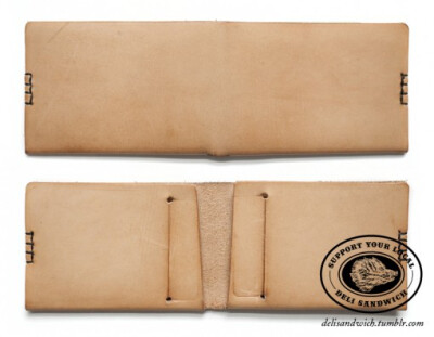 Vegetable Tanned, One Piece Leather Wallet