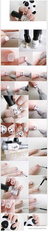 指尖上的美丽，熊猫美甲教程~