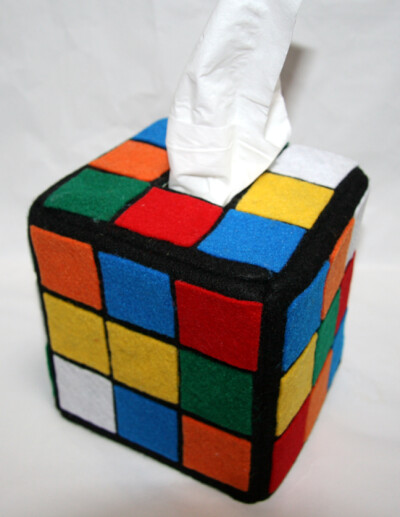 Rubik&#39;s Cube Tissue Box Office Decor创意魔方抽纸盒