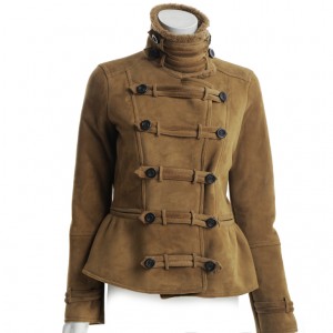 Burberry Leather Military Style Coat Burberry Double Layer Leather Military Style Coat.