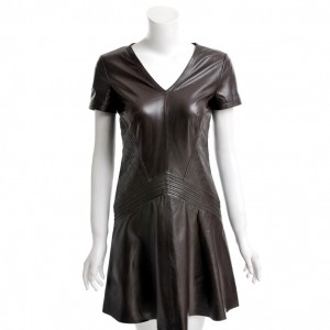 Temperley London Rollin Leather Dress $1,115 Futuristic meets rock-n-roll on this soft leather dress, stitched with quilted side panels and a piped waistline. The laser-cut hem falls just above the knee and the exposed zip gives a rough finish to the back.