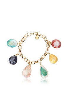 Dara Ettinger Ilene Multicolored Agate Druzy Charm Bracelet