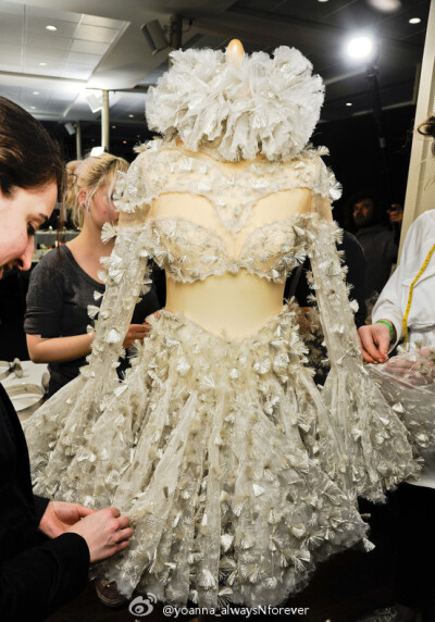 Backstage at Alexander McQueen, Fall 2012