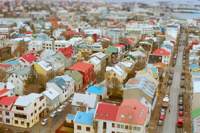 reykjavik rooftops from hallgrimskirkja church tower