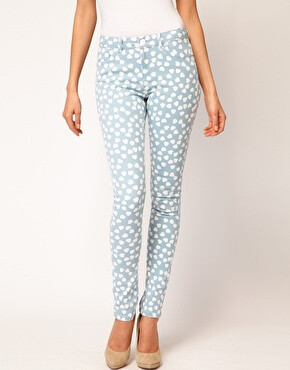 Image 1 of?ASOS Skinny Jean in Heart Print #4