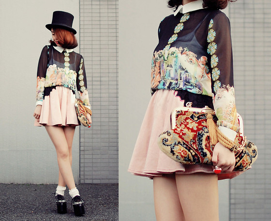 Sheinside Blouse, One Spo Skirt, Vintage Bag, Jeffrey Campbell Shoes