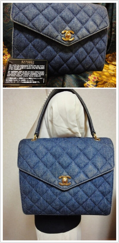 vintage chanel 牛仔布 手提包 http://weibo.com/pookyinmel/