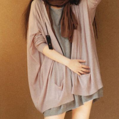 优雅甜美粉紫色宽松艺术气安哥拉兔毛混羊毛外套开衫，韩国原单
