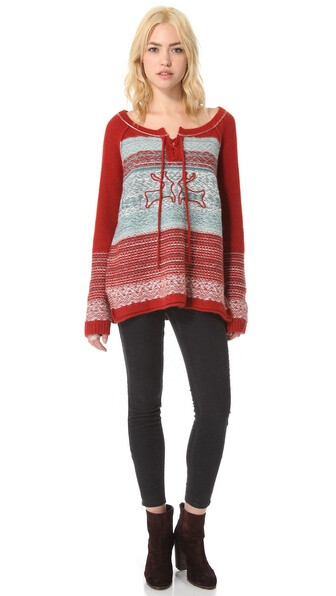 Free People Reindeer Lover Pullover