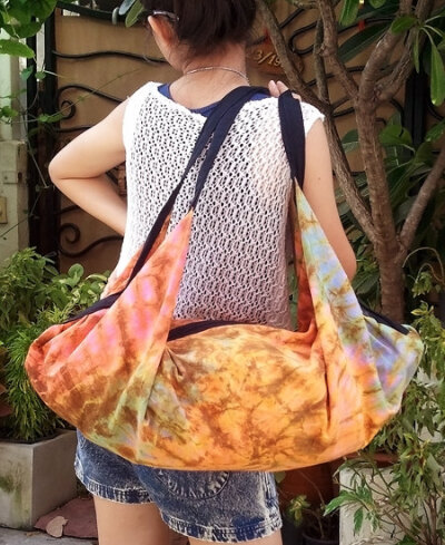 FREE SHIPPING - Handmade Tie Dye Hobo bag Shoulder bag Backpack - cotton fabric - ready to ship -