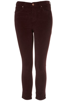 MOTO Wine Velour Crop Jeans