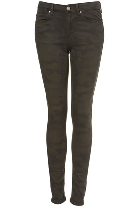 MOTO Camo Print Skinny Jeans