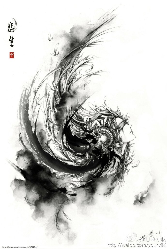 《悲生》 梳篦呤愿， 无意泪蚀容颜。 落帕踟蹰悲惜此生无缘， 何以系情挥毫之间？ 凋羽歌情， 恐今再忆别离。 若倾尽红颜不换相思一语， 何以生？何以续？