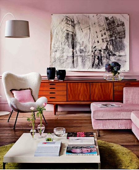 pink living room