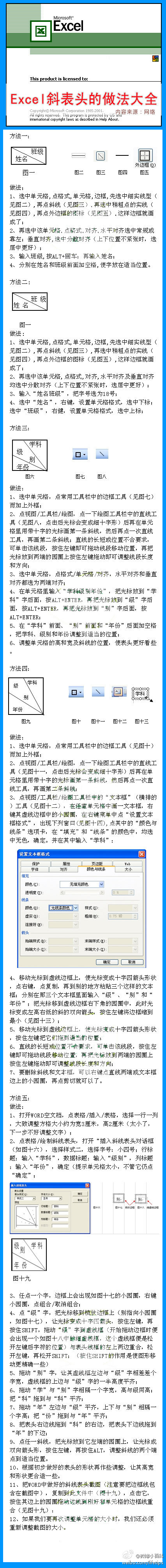 表格做斜表头