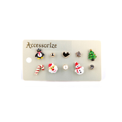 accessorize彩色圣诞节礼物圣诞老人耳钉甜美可爱