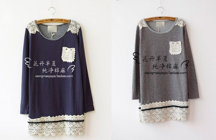 http://item.taobao.com/item.htm?spm=a1z10.1.w28.1.vBBHWe&id=17743383017秋日良品 森女系纯棉连衣裙 长T恤