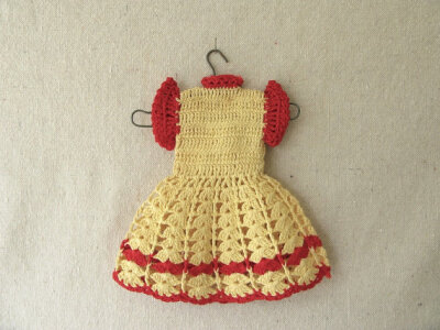 Vintage Crocheted Pot Holder Dress