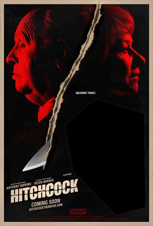 希区柯克 Hitchcock (2012) 爆3款创意海报 安东尼·霍普金斯/海伦·米伦/斯嘉丽·约翰逊/杰西卡·贝尔/詹姆斯·达西/丹尼·休斯顿/托妮·科莱特众星云集还原《惊魂记》拍摄历程