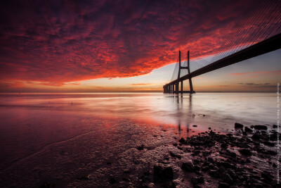 Photograph under a red blood sky by Pedro Carmona Santos on 500px