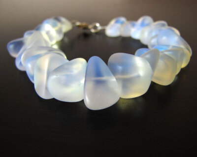 Opal Seaglass Sea Glass Bracelet Sea Ocean Mermaid Ethereal BellinaCreations Bellina Creation