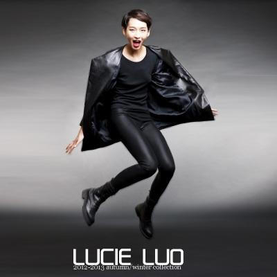 ALY/LUCIE LUO设计师品牌原创高端黑色头层绵羊皮皮衣外套大衣