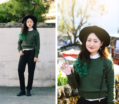 Phila Petra Deep Green Knit Top, Sou Sou Leather Tabi Shoes