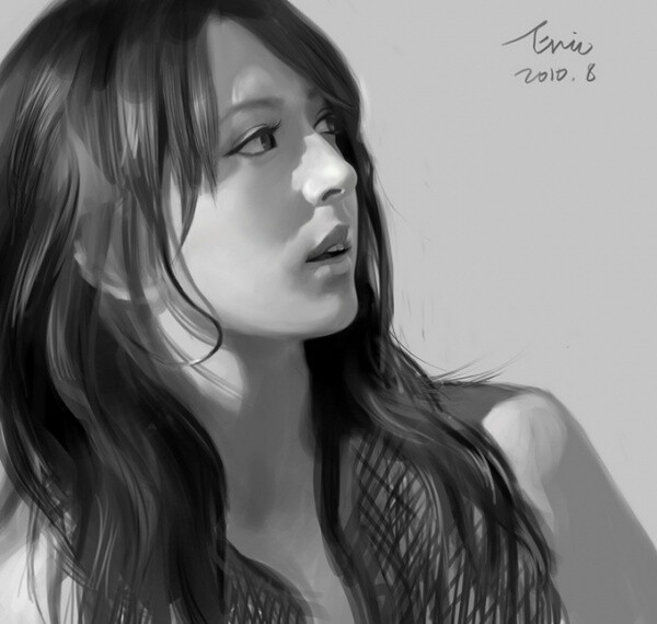 水粉感觉人物，逼真