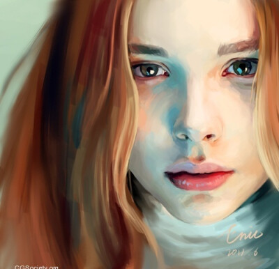 水粉感觉人物，逼真