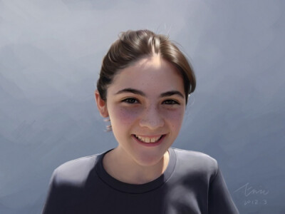 水粉感觉人物，逼真