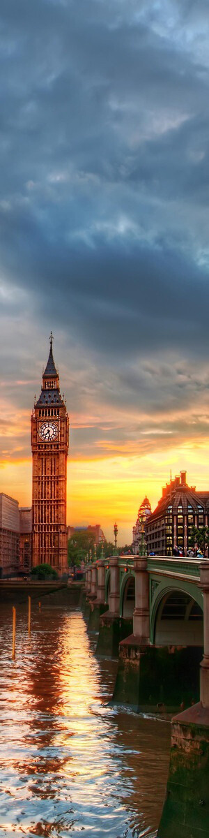 英国。伦敦。夕阳下的美好。