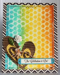 Celebration Card by Ronda Palazzari Jillibean Soup&#39;s Soup Staples II Patterned Paper, Birthday II Soup Labels, Unity/Jillibean Soup Hexies Stamp, and Baker&#39;s Twine (via the Jillibean Soup blog…