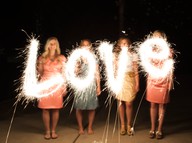 HOW TO MAKE SPARKLER MESSAGES *Use a tripod *Set camera mode to M (manual) *Set f/stop to f5.6 *Set shutter speed to 4" (4 seconds) or slower (make the shutter speed faster for more defined words) *Set white balance to Tungsten *Make sure everyone writes their letters backwards!