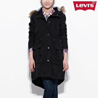 Levi's女士可脱卸长款棉服