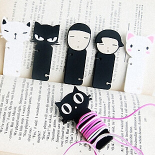 黑白猫咪&amp;呆呆表情耳机绕线器 韩国创意可爱卡通理线器|集线器