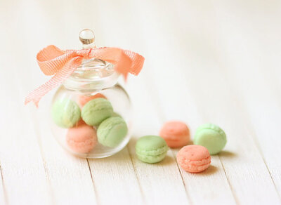 Dollhouse Miniature Food - Pastel French Macarons - 1/12 scale