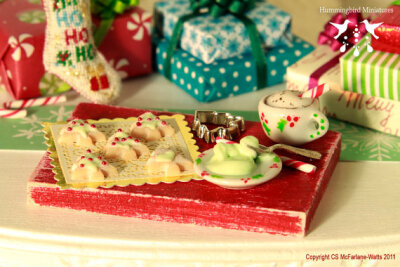 Christmas Cookie Prep Board 1/12 scale dollhouse miniature