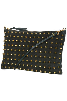 Studded Suede Clutch