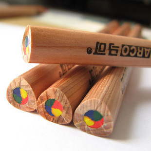 马可6403彩色铅笔 原木彩虹铅笔 DIY日记制作 儿童涂鸦铅笔