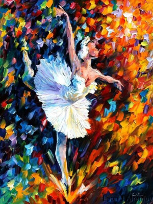 Leonid Afremov 油画系列 天鹅之舞