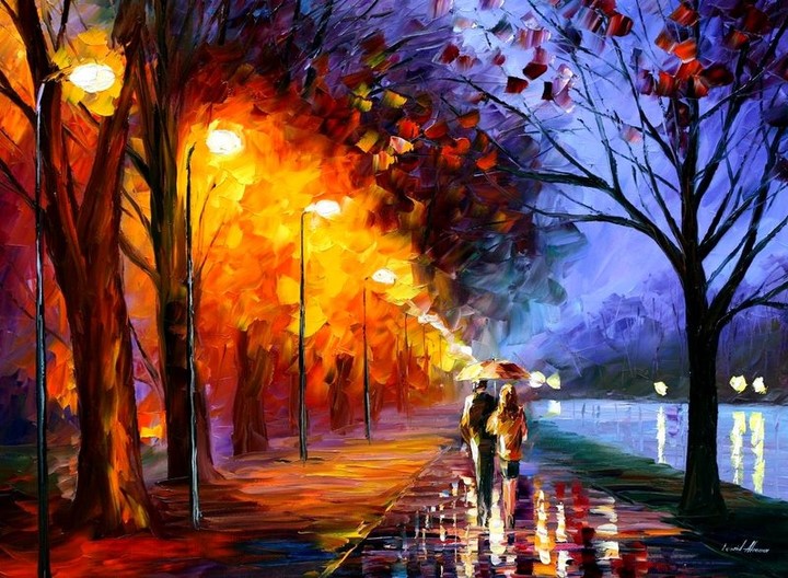 Leonid Afremov 油画系列 街灯